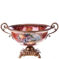 Porzellan mit Bronze Schale HM6338 Porzellan mit Bronze Schale HM6338