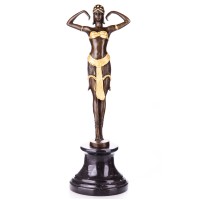 Goldene Art Deco Bronzefigur Tänzerin nach D.H.Chiparus YB245 Goldene Art Deco Bronzefigur Tänzerin nach D.H.Chiparus YB245