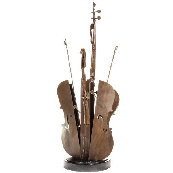 Moderne Bronzefigur Cello YB787