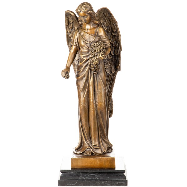 Bronzefigur Engel mit Blumen YB964