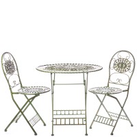 Metall Gartengarnitur Set / 3 Antik-Grün XF500AG Metall Gartengarnitur Set / 3 Antik-Grün XF500AG