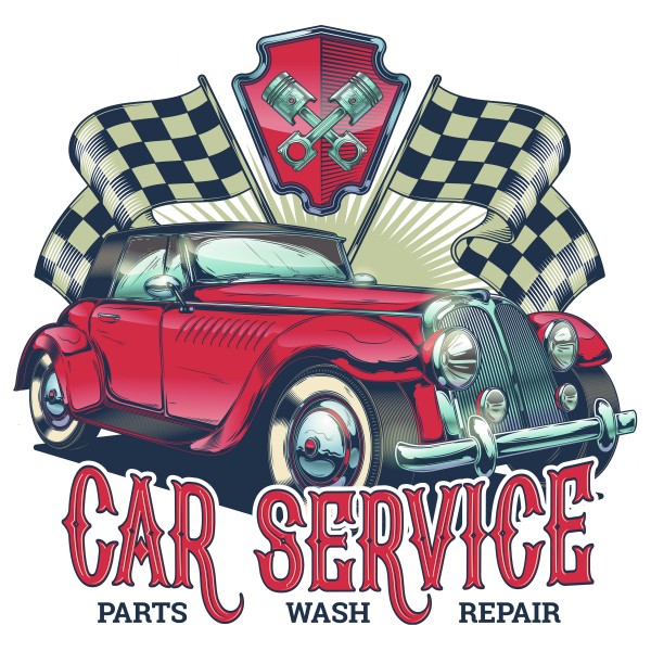 Geprägtes Blechschild Car Service MP106