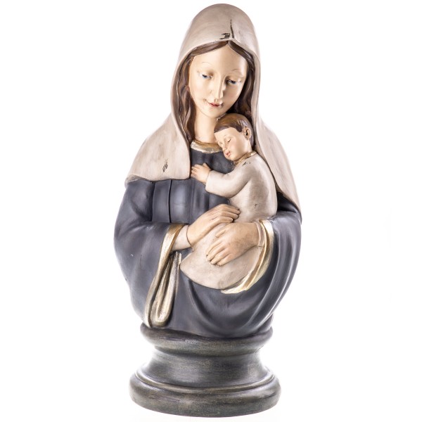Heilige Madonna mit Kind handbemalte Polyresinfigur TM357