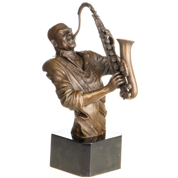 Bronzefigur Musiker mit Saxophon YB976