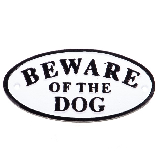 Aluminium Wandschild "BEWARE OF THE DOG" M431