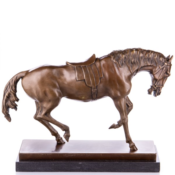 Bronzefigur Pferd mit Sattel YB517