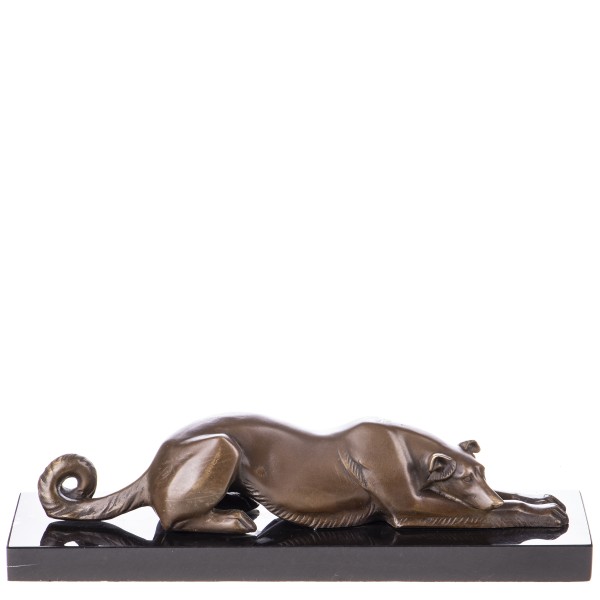 Art Deco Bronzefigur liegender Windhund YB704