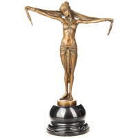 Art Deco Bronzefigur "Scarf Dancer" Tänzerin mit Schal nach D.H.Chiparus YB922 Art Deco Bronzefigur "Scarf Dancer" Tänzerin mit Schal nach D.H.Chiparus YB922