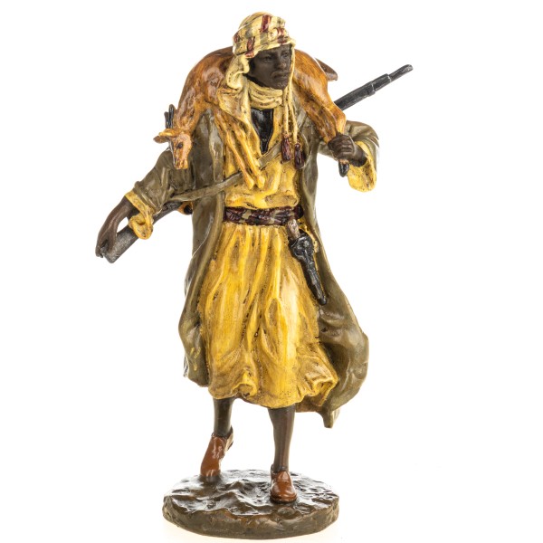 Farbige Bronzefigur Wiener Art Arabischer Jäger BT975