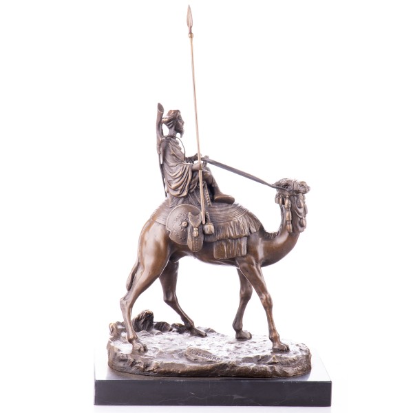 Bronzefigur Araber auf Kamel mit Speer YB658