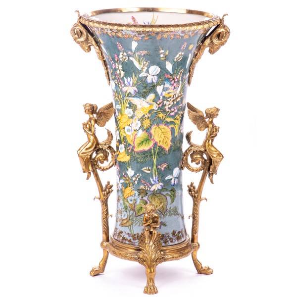 Porzellan mit Bronze Vase HM6360
