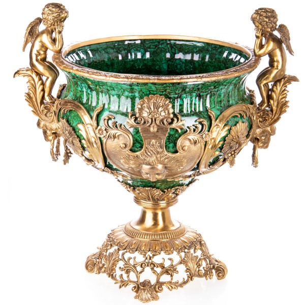Porzellan mit Bronze Schale mit Engeln HM6161