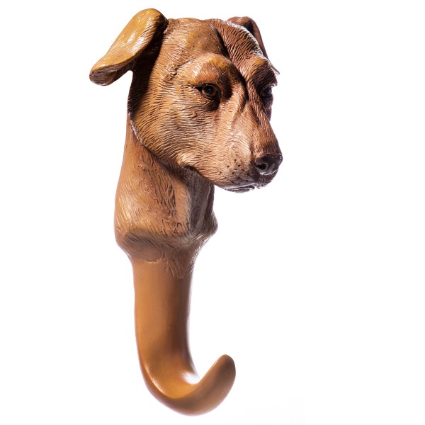 Wandhaken Hund handbemalte Polyresinfigur QP102