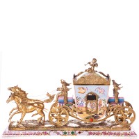 Porzellan mit Bronze Kutsche HM6408 Porzellan mit Bronze Kutsche HM6408