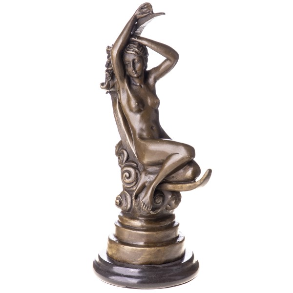 Moderne Bronzefigur weiblicher Akt in Halbmond YB717