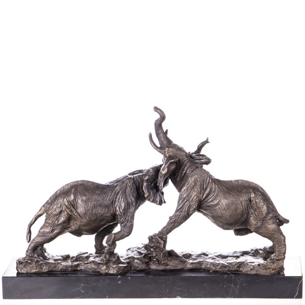 Bronzefigur kämpfende Elefanten YB718