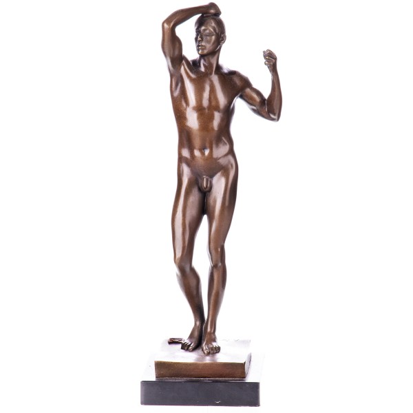 Bronzefigur Männlicher Akt "Das eherne Zeitalter" nach Rodin BT909