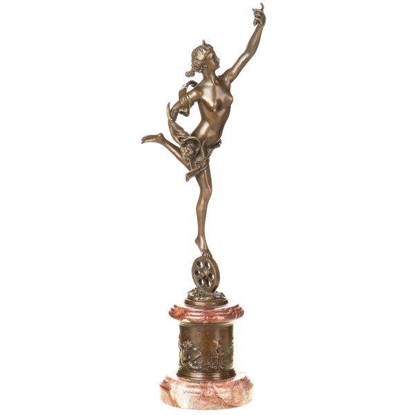Mythologische Bronzefigur der Göttin Fortuna BT939