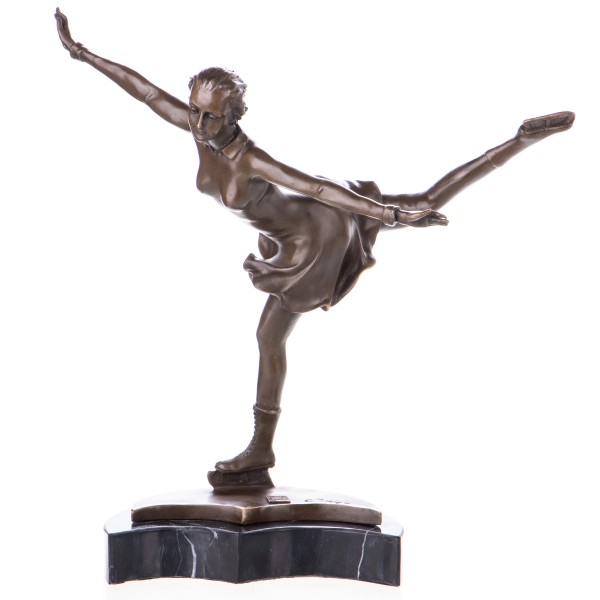 Art Deco Bronzefigur Eiskunstläuferin BT426