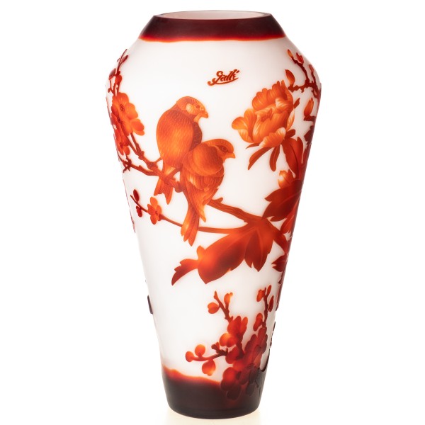 Handgefertigte Kameoglas Vase signiert "Gallé" und "Tip" VG121