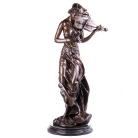 Vorschau: Bronzefigur Frau mit Geige YB422 Vorschau: Bronzefigur Frau mit Geige YB422