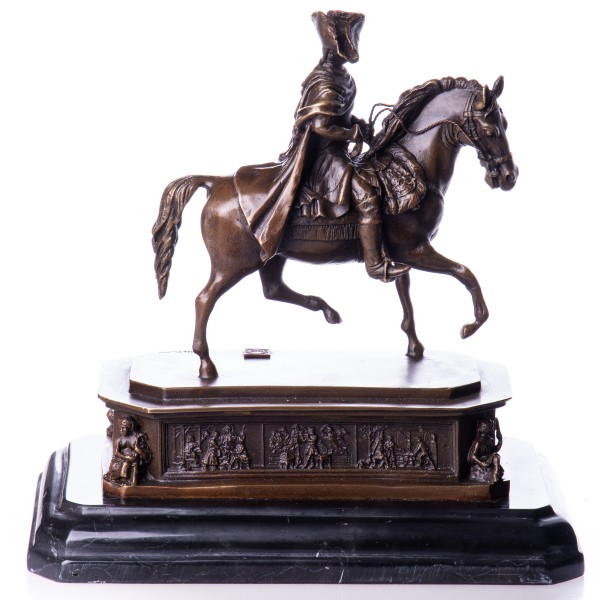 Bronzefigur König Friedrich II "Der Alte Fritz" mit Pferd BT352
