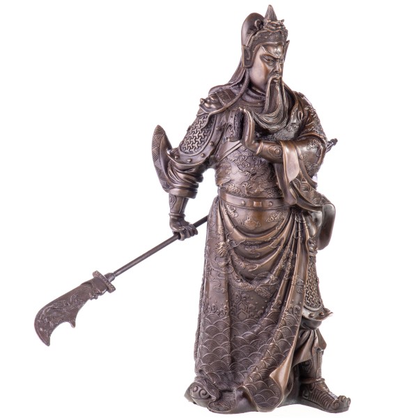 Asiatica Bronzefigur Legänderer Chinesischer General Guan Yu CB207