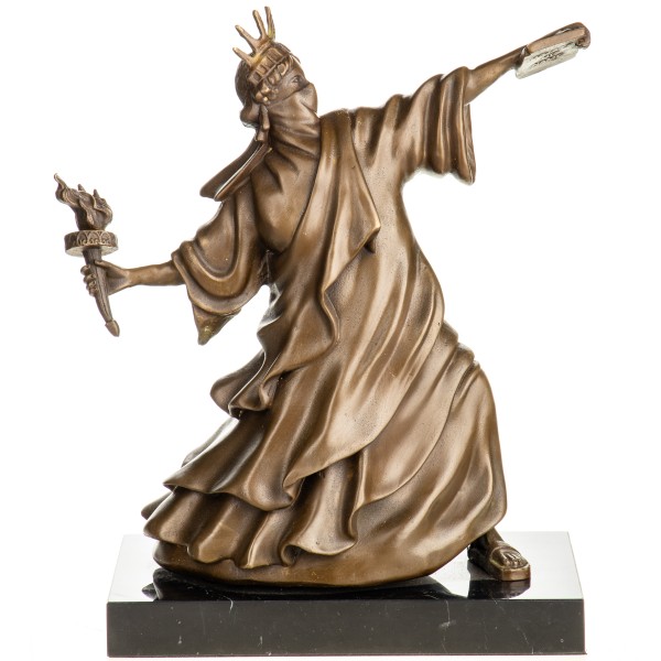 Streetart Bronzefigur Freiheitsstatue "Liberty Torch Thrower" nach Banksy YB1020