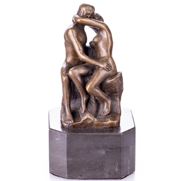 Impressionistische Bronzefigur "Der Kuss" nach Rodin YB544