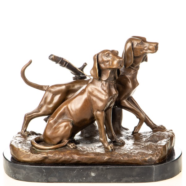 Bronzefigur Jagdhunde YB884