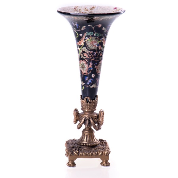 Porzellan mit Bronze Vase / Kerzenständer HM5676