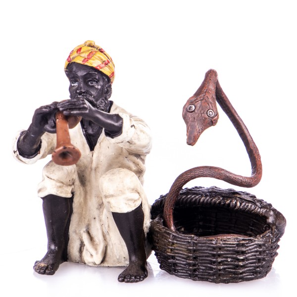 Farbige Bronzefigur Wiener Art Arabischer Schlangenbeschwörer BT722