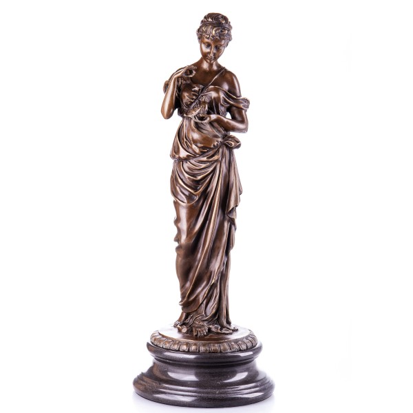 Bronzefigur Frau mit Vogel YB265