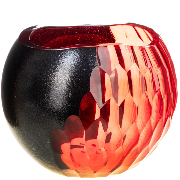 Dickwandig mundgeblasene und handgeschliffene Vase "Kristallin Bohême" BC505