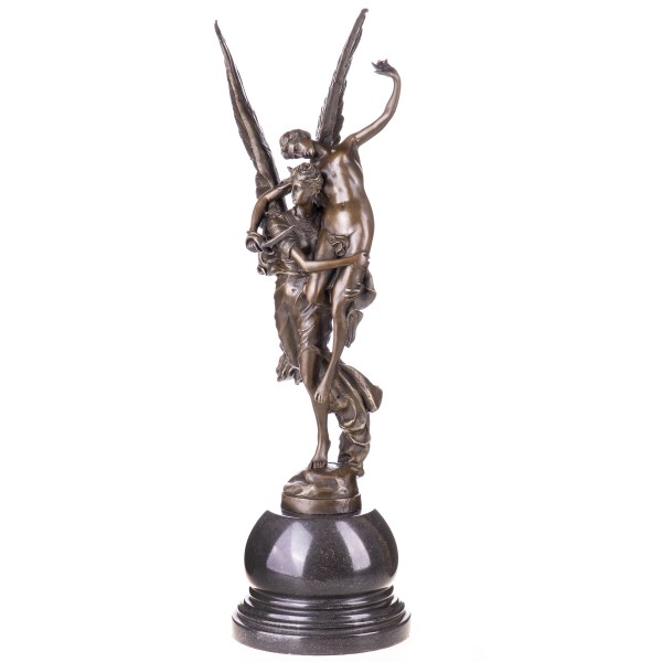 Mythologische Bronzefigur Engel mit Mann "Gloria Victis" nach Mercié YB712