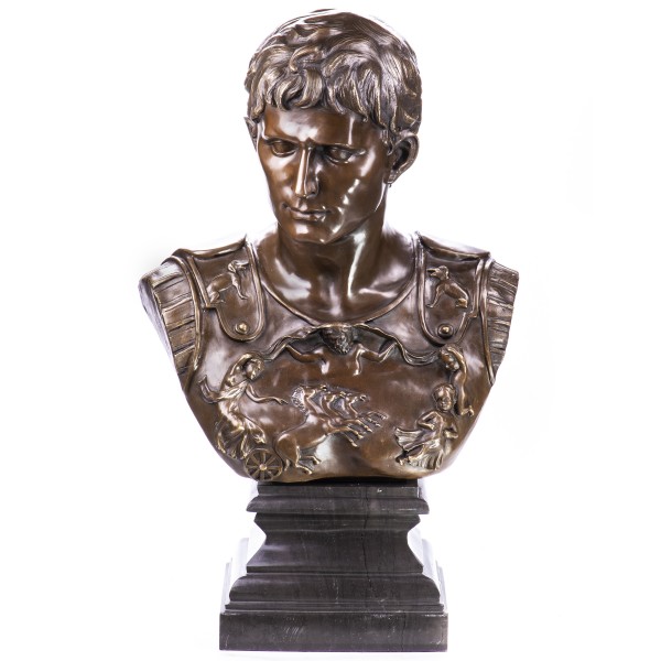 Bronzefigur Büste Römischer Kaiser Oktavian Augustus YB506