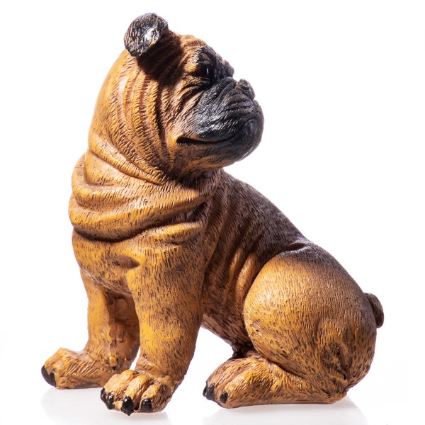 Hund handbemalte Polyresinfigur QP105