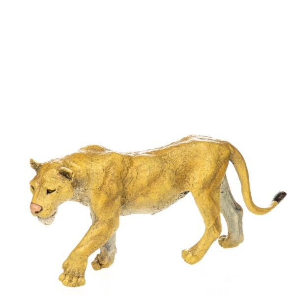 Farbige Bronzefigur Wiener Art Löwin BT956