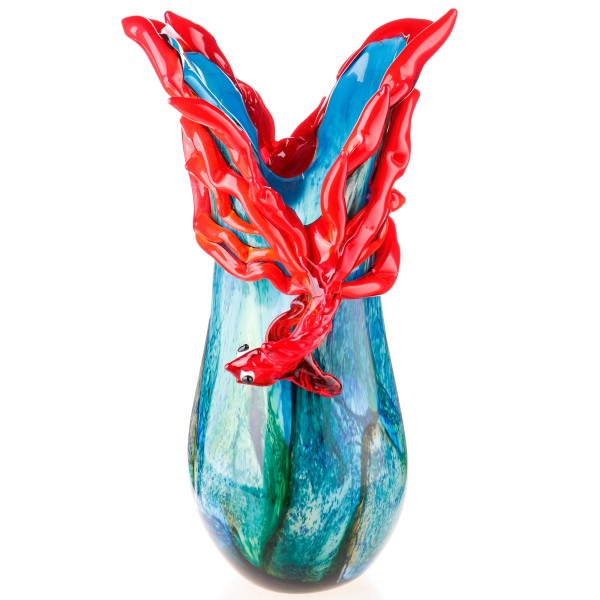 Murano-Stil Glas Vase mit Fisch GL1426