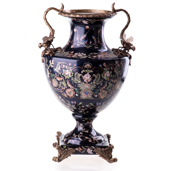 Porzellan mit Bronze Vase mit Libellen HM5472