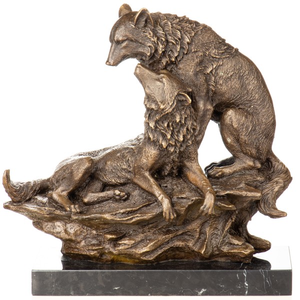 Bronzefigur Wölfe YB951