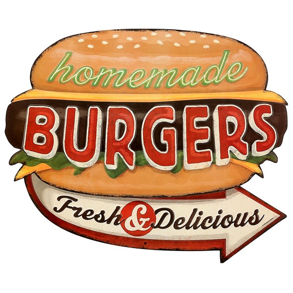 Geprägtes Blechschild Burgers MP107