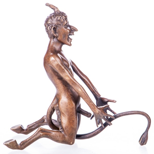 Erotische Bronzefigur Wiener Art Nackter Teufel YB133