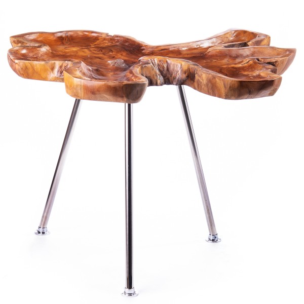 Beistelltisch Teakholz mit Metallfüßen FT102