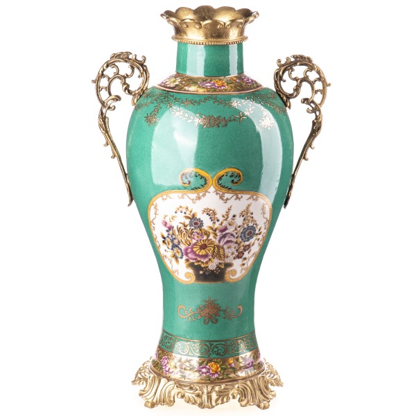 Porzellan mit Bronze Vase HM6388