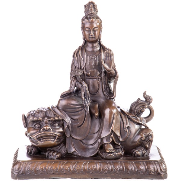 Asiatica Bronzefigur Guanyin Chinesische Göttin der Barmherzigkeit CB241