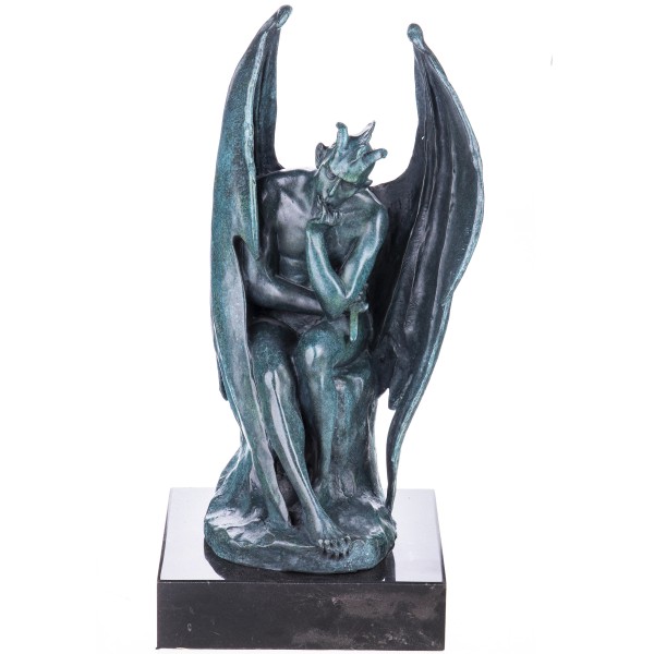 Bronzefigur Teufel mit Grüner Patina YB208