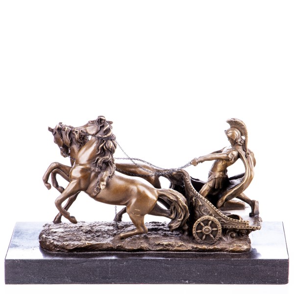 Bronzefigur Römischer Krieger mit Streitwagen YB137