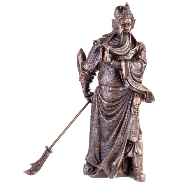 Asiatica Bronzefigur Legänderer Chinesischer General Guan Yu CB242