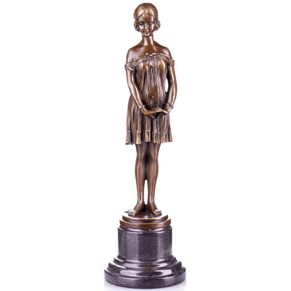 Art Deco Bronzefigur Mädchen "Die Unschuld" nach D.H.Chiparus BT100